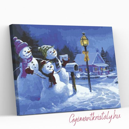Hóemberek 40x50 cm számfestő készlet 