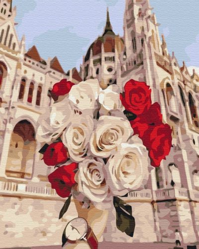Rózsák a Parlamentnél - Számfestő készlet kereten 40x50