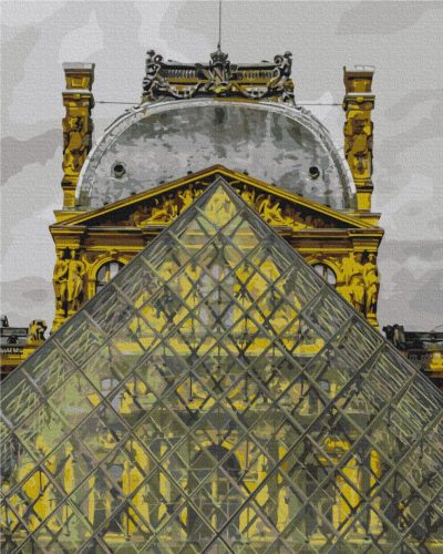 Párizs Louvre - Számfestő készlet kereten 40x50