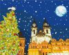 Prága karácsonykor - Számfestő készlet kereten 40x50