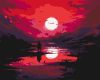 Vörös naplemente - 2 darabos számfestő készlet kereten