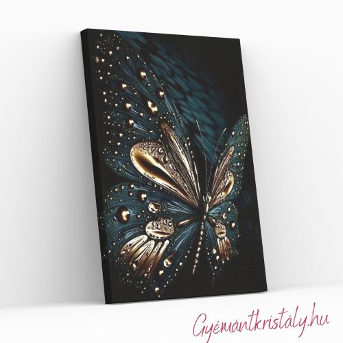 Feketa-arany pillangó - Számfestő készlet kereten 40x50