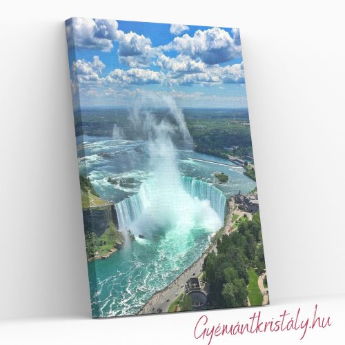 Niagara vízesés 50x70 cm kör alakú gyémántszemes kirakó